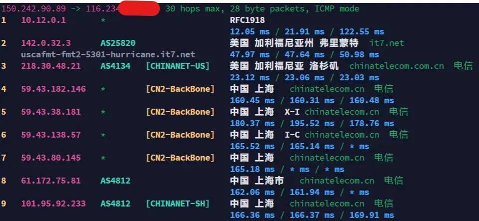 搬瓦工 CABC6 NextTrace 三网回程路由