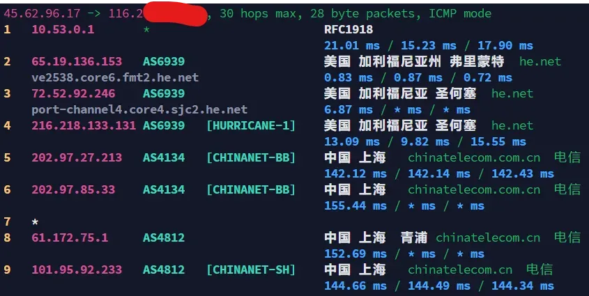 搬瓦工 FMT NextTrace 三网回程路由