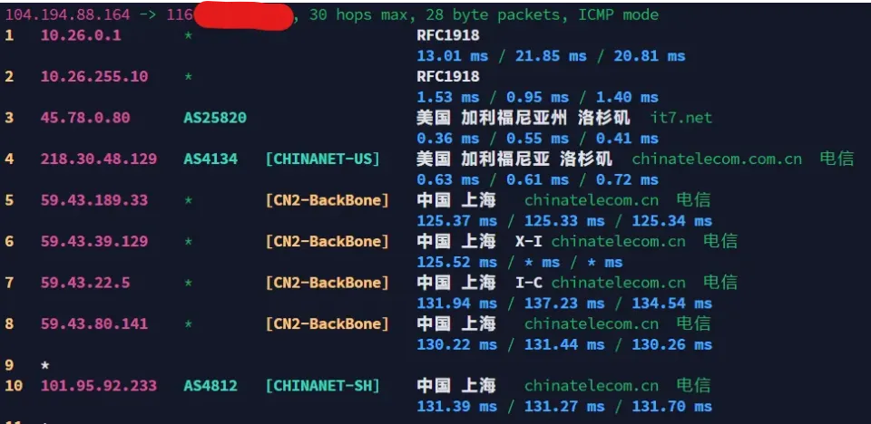 搬瓦工 DC9 三网回程路由明细
