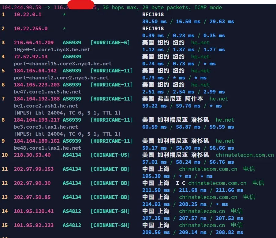 搬瓦工 NY6 NextTrace 三网回程路由